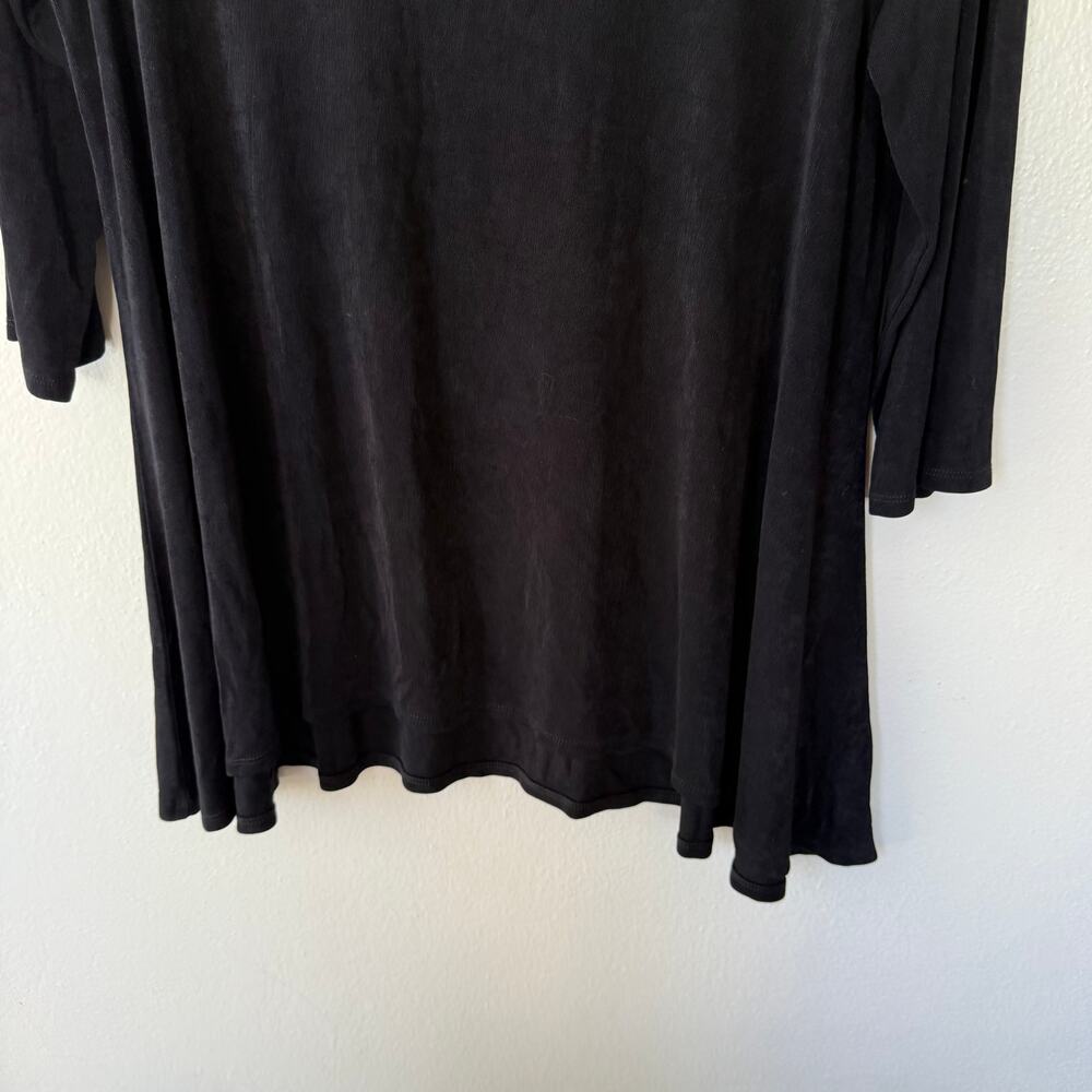 Chico's Travelers black 3/4 sleeves relaxed flowing A-line Size XL - Picture 4 of 7